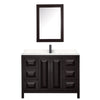 Custom image for Dark Espresso with Matte Black Trim / Carrara Cultured Marble / Medicine Cabinet