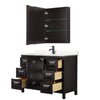 Custom image for Dark Espresso with Matte Black Trim / Carrara Cultured Marble / Medicine Cabinet