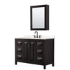 Custom image for Dark Espresso with Matte Black Trim / Carrara Cultured Marble / Medicine Cabinet