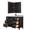 Custom image for Dark Espresso with Matte Black Trim / White Carrara Marble / Medicine Cabinet