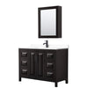 Custom image for Dark Espresso with Matte Black Trim / White Cultured Marble / Medicine Cabinet
