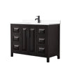 Custom image for Dark Espresso with Matte Black Trim / White Cultured Marble / No Mirror