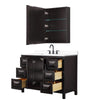 Custom image for Dark Espresso with Matte Black Trim / White Cultured Marble / Medicine Cabinet
