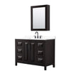 Custom image for Dark Espresso with Matte Black Trim / White Cultured Marble / Medicine Cabinet