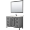 Custom image for Dark Gray with Matte Black Trim / Carrara Cultured Marble / 46