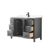 Custom image for Dark Gray with Matte Black Trim / Carrara Cultured Marble / No Mirror