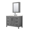 Custom image for Dark Gray with Matte Black Trim / Carrara Cultured Marble / Medicine Cabinet