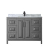 Custom image for Dark Gray with Matte Black Trim / White Carrara Marble / No Mirror