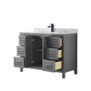 Custom image for Dark Gray with Matte Black Trim / White Carrara Marble / No Mirror