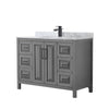 Custom image for Dark Gray with Matte Black Trim / White Carrara Marble / No Mirror