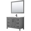 Custom image for Dark Gray with Matte Black Trim / White Cultured Marble / 46
