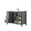 Custom image for Dark Gray with Polished Chrome Trim / Carrara Cultured Marble / No Mirror