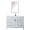 Custom image for White with Matte Black Trim / Carrara Cultured Marble / Medicine Cabinet