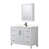 Custom image for White with Matte Black Trim / Carrara Cultured Marble / Medicine Cabinet