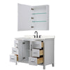 Custom image for White with Matte Black Trim / Carrara Cultured Marble / Medicine Cabinet