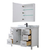 Custom image for White with Matte Black Trim / White Carrara Marble / Medicine Cabinet