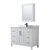 Custom image for White with Matte Black Trim / White Carrara Marble / Medicine Cabinet