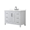 Custom image for White with Matte Black Trim / White Cultured Marble / No Mirror
