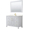 Custom image for White with Brushed Gold Trim / Carrara Cultured Marble / 46