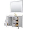 Custom image for White with Brushed Gold Trim / Carrara Cultured Marble / 46