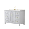 Custom image for White with Brushed Gold Trim / Carrara Cultured Marble / No Mirror