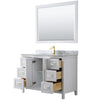 Custom image for White with Brushed Gold Trim / White Carrara Marble / 46