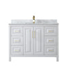 Custom image for White with Brushed Gold Trim / White Carrara Marble / No Mirror