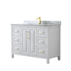 Custom image for White with Brushed Gold Trim / White Carrara Marble / No Mirror