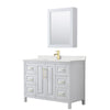 Custom image for White with Brushed Gold Trim / Giotto Quartz / Medicine Cabinet