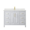 Custom image for White with Brushed Gold Trim / Giotto Quartz / No Mirror