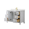 Custom image for White with Brushed Gold Trim / Giotto Quartz / No Mirror