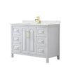 Custom image for White with Brushed Gold Trim / Giotto Quartz / No Mirror