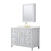 Custom image for White with Brushed Gold Trim / Giotto Quartz / Medicine Cabinet