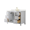 Custom image for White with Brushed Gold Trim / Giotto Quartz / No Mirror