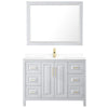 Custom image for White with Brushed Gold Trim / White Cultured Marble / 46
