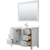 Custom image for White with Brushed Gold Trim / White Cultured Marble / 46