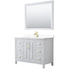 Custom image for White with Brushed Gold Trim / White Cultured Marble / 46