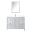 Custom image for White with Brushed Gold Trim / White Cultured Marble / Medicine Cabinet