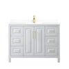 Custom image for White with Brushed Gold Trim / White Cultured Marble / No Mirror