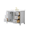 Custom image for White with Brushed Gold Trim / White Cultured Marble / No Mirror