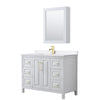 Custom image for White with Brushed Gold Trim / White Quartz / Medicine Cabinet
