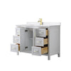 Custom image for White with Brushed Gold Trim / White Quartz / No Mirror