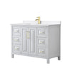 Custom image for White with Brushed Gold Trim / White Quartz / No Mirror