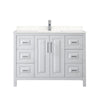 Custom image for White with Polished Chrome Trim / Carrara Cultured Marble / No Mirror