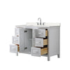 Custom image for White with Polished Chrome Trim / Carrara Cultured Marble / No Mirror