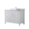 Custom image for White with Polished Chrome Trim / White Carrara Marble / No Mirror