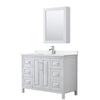 Custom image for White with Polished Chrome Trim / White Quartz / Medicine Cabinet
