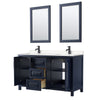 Custom image for Dark Blue with Matte Black Trim / Carrara Cultured Marble / 24