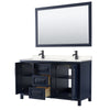 Custom image for Dark Blue with Matte Black Trim / Carrara Cultured Marble / 58