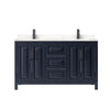 Custom image for Dark Blue with Matte Black Trim / Carrara Cultured Marble / No Mirror